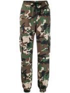 Danielle Guizio Military Style Camouflage Trousers - Green