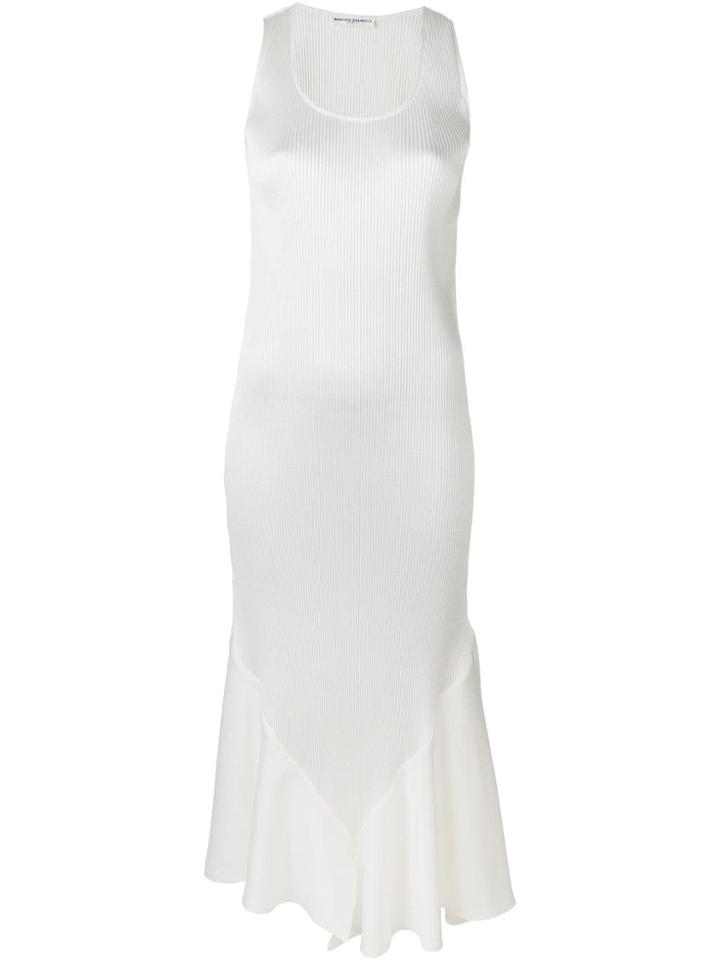 Barbara Casasola Flared Hem Midi Dress - White