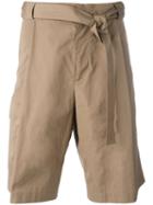 Maison Flaneur - Drawstring Shorts - Men - Cotton/viscose - 46, Nude/neutrals, Cotton/viscose