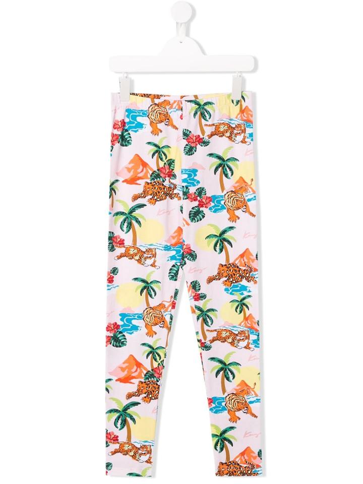 Kenzo Kids Graphic Print Leggings - Pink