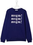 Msgm Kids Teen Logo Print Sweatshirt - Purple