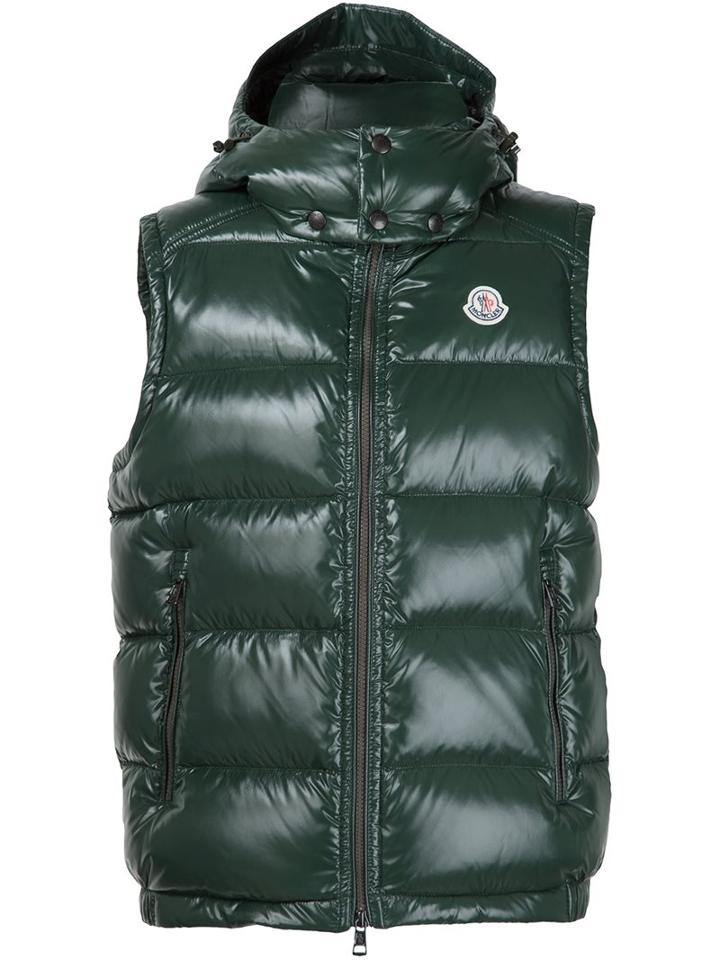 Moncler 'lacet' Gilet, Men's, Size: 5, Green, Polyamide/goose Down/feather Down
