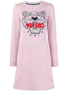 Kenzo Tiger Embroidered Dress - Pink & Purple