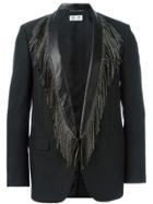 Saint Laurent Fringed Lapels Blazer - Black