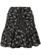 Cinq A Sept Amelia Ruched Floral Skirt - Black