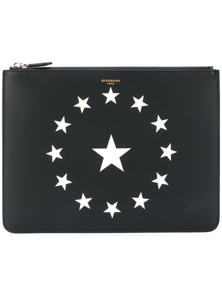 Givenchy Star Printed Clutch - Black