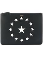 Givenchy Star Printed Clutch - Black