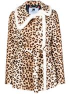 Blumarine Boxy Leopard Print Jacket - Nude & Neutrals