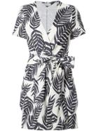 Patbo Palm Print Mini Wrap Dress - White