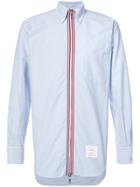 Thom Browne Button Down Zip Front Shirt - Blue