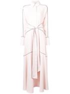 Layeur Tie-detail Long Dress - Pink