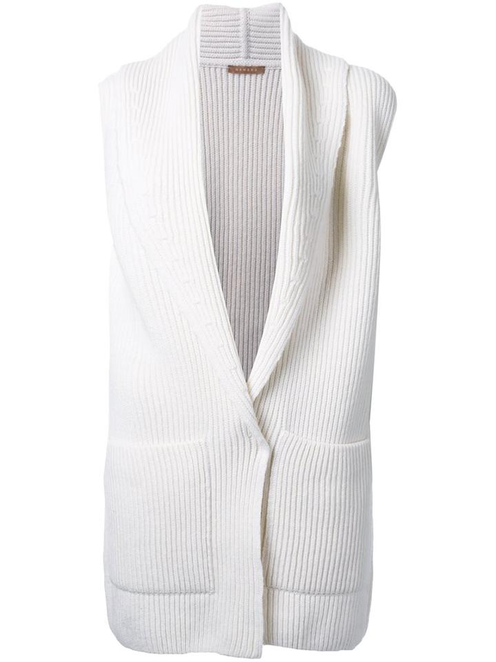 Nehera Cable Knit Cardi-coat, Women's, Size: Large, White, Merino