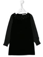 Ermanno Scervino Junior Embellished Neck Shift Dress, Girl's, Size: 6 Yrs, Black