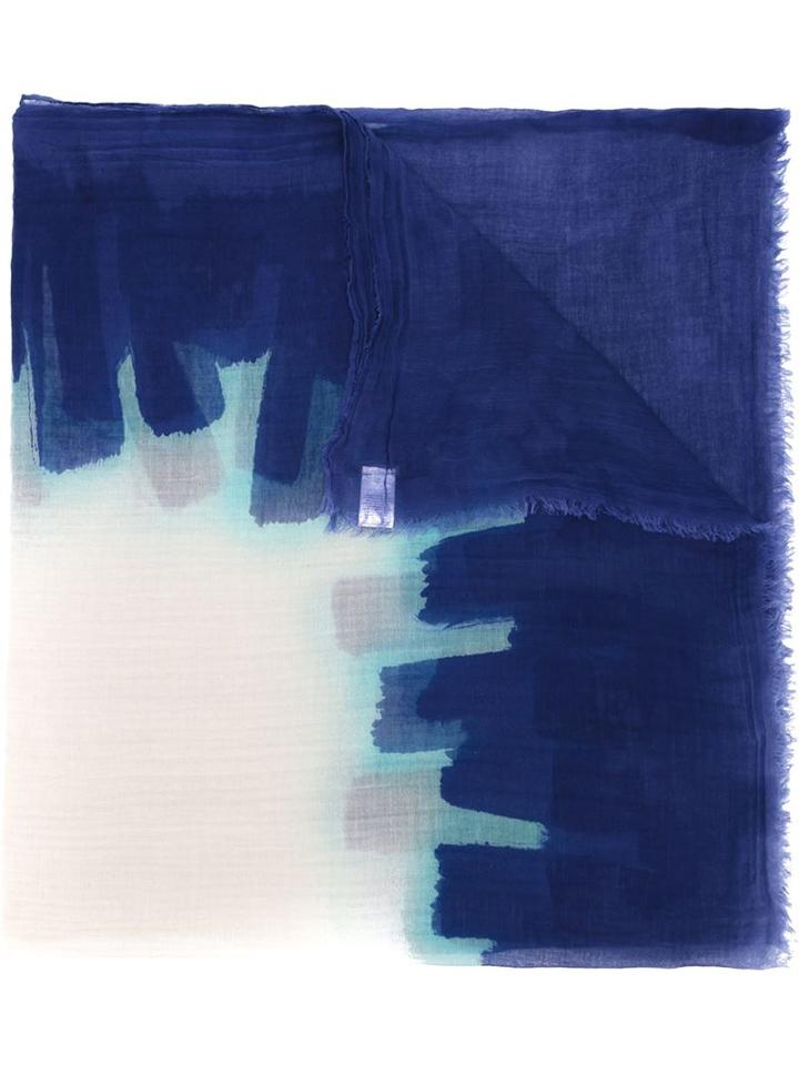 Faliero Sarti Frayed Scarf, Women's, Blue, Cotton/modal/silk