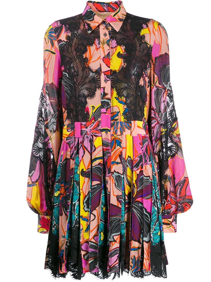 Antonio Berardi Floral-print Shirt Dress - Black