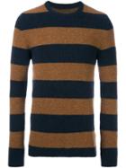 Laneus Striped Crew Neck Jumper, Men's, Size: 50, Blue, Polyamide/spandex/elastane/alpaca/merino