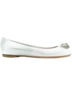 Alexander Mcqueen Skull Detail Ballerinas - Metallic