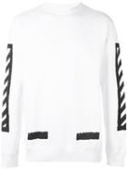 Off-white Striped Detail Sweatshirt, Men's, Size: Large, White, Cotton