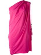 Lanvin One Shoulder Dress, Women's, Size: 38, Pink/purple, Polyester/cotton