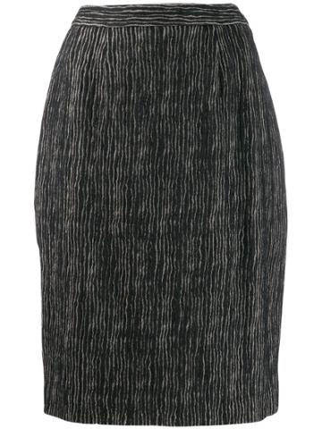 Balmain Pre-owned 1980's Striped Skirt - Black