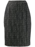 Balmain Pre-owned 1980's Striped Skirt - Black