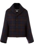 Junya Watanabe Comme Des Garçons Checked Boxy Jacket, Women's, Size: Medium, Blue, Cupro/wool