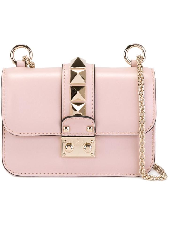Valentino Valentino Garavani 'glam Lock' Shoulder Bag, Women's, Pink/purple, Calf Leather/metal (other)