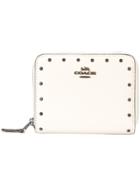 Coach Border Rivet Small Zip Around Wallet - White