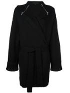 Barbara Bui Zipped Cape Belted Cardigan - Black