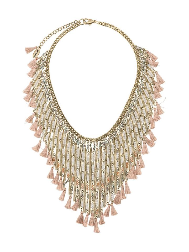 Twin-set Fringed Tassel Necklace - Gold