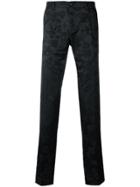 Dolce & Gabbana Embroidered Floral Trousers - Black