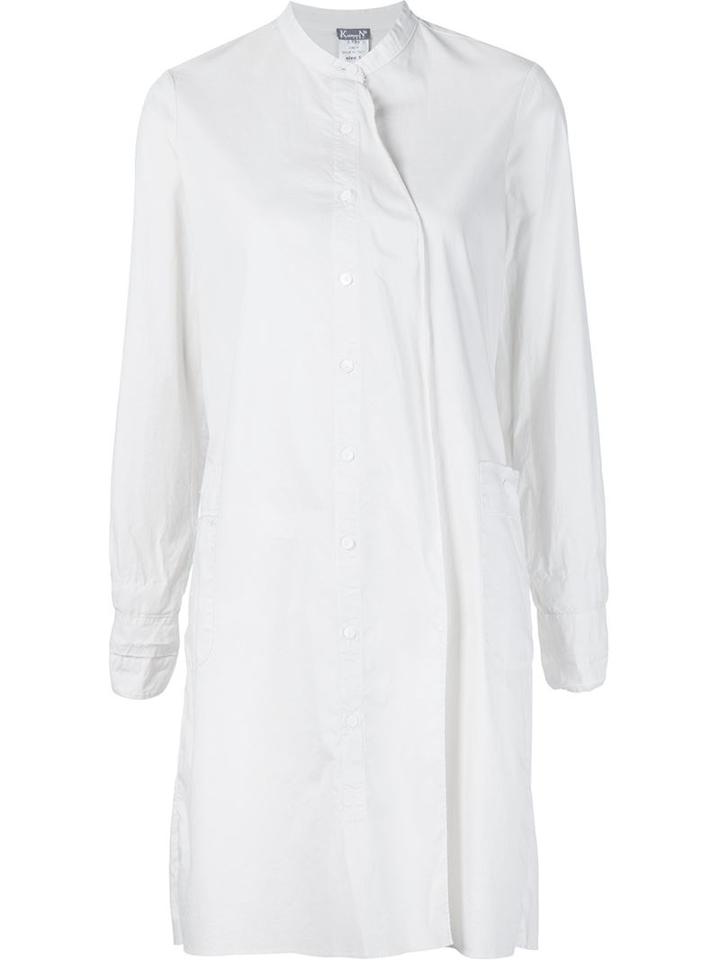Kristensen Du Nord Mandarin Neck Shirt Dress, Women's, Size: 2, Nude/neutrals, Cotton/spandex/elastane
