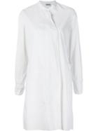 Kristensen Du Nord Mandarin Neck Shirt Dress, Women's, Size: 2, Nude/neutrals, Cotton/spandex/elastane