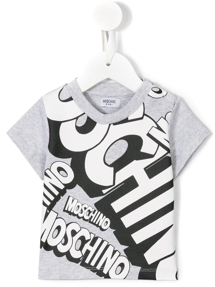 Moschino Kids - Logo Print T-shirt - Kids - Cotton - 3-6 Mth, Grey