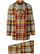 Comme Des Garçons Vintage Plaid Two-piece Distressed Suit - Yellow &