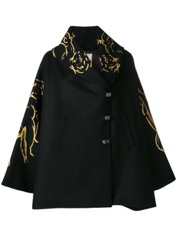 Romeo Gigli X Eggs Embroidered Cape - Black