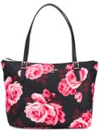 Floral Print Shopper - Women - Leather/polyester - One Size, Black, Leather/polyester, Kate Spade