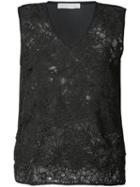 Fabiana Filippi - Macrame Tank Top - Women - Cotton/polyester - 44, Blue, Cotton/polyester