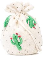 Ganni Beaded Cactus Bucket Bag - White