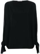 Gianluca Capannolo Satin Tie Cuff Blouse - Black
