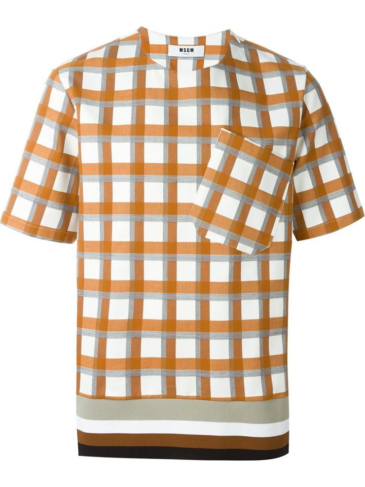 Msgm Checked Boxy T-shirt