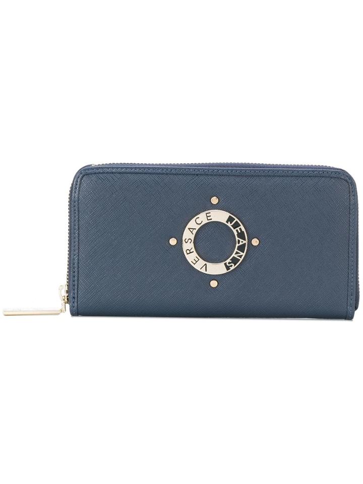 Versace Jeans Saffiano Logo Purse - Blue