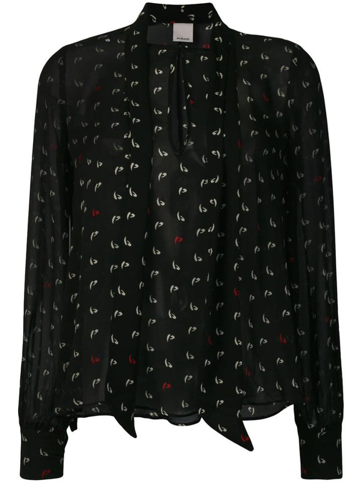 Pinko All-over Print Blouse - Black