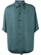 Lanvin - Short Sleeve Shirt - Men - Cupro - 38, Green, Cupro