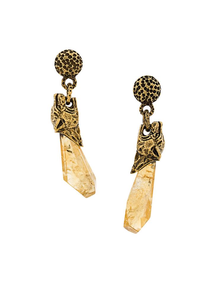 Prada Tiger Stone Earrings - Metallic
