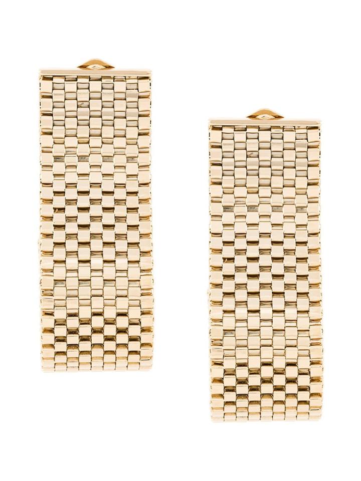 Krizia Curved Wide Earrings - Metallic