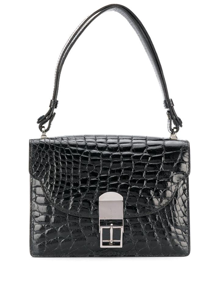 A.n.g.e.l.o. Vintage Cult 1960s Varnished Flap Shoulder Bag - Black