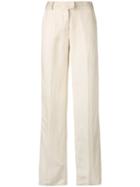 Armani Jeans - Wide Leg Trousers - Women - Linen/flax/viscose - 40, Nude/neutrals, Linen/flax/viscose