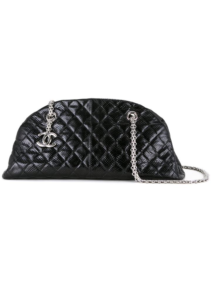 Chanel Vintage Quilted Cc Logo Bag - Black
