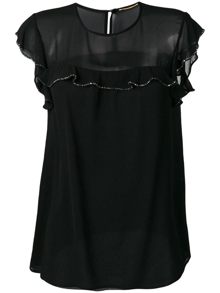 Saint Laurent Crystal Embellished Blouse - Black